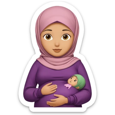 Lebanese girl, hijab, tan, pregnant belly. sticker