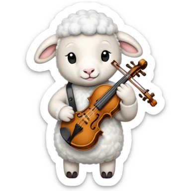 Rain clouds and a lamb with a violin  sticker