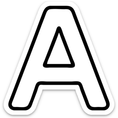letter A minimalist outlined icon geometric lines no fill professional look sticker