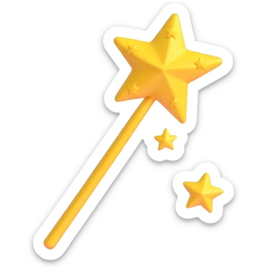 magic wand and yellow stars sticker