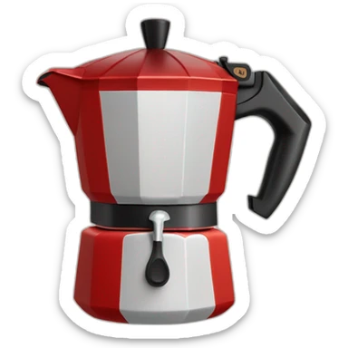 Moka pot fully red sticker