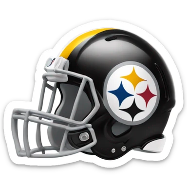 Pittsburgh Steelers helmet with feet holding a football running into the end zone sticker