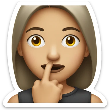 Person putting finger on lip sticker