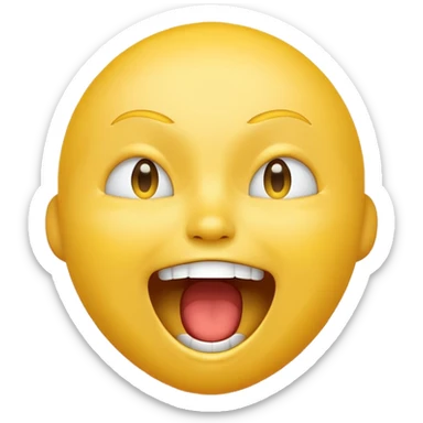 Yellow emoji person yelling cutely with eyes shut sticker