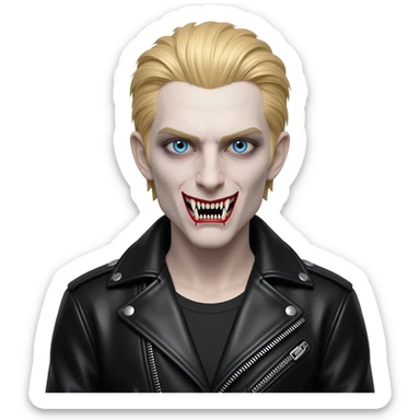 blonde, blue eyed vampire who is a baddie sticker