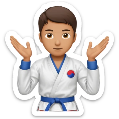 Scientist doing taekwondo sticker