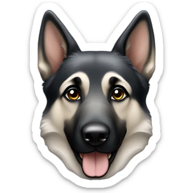 Silver and black German shepherd sticker