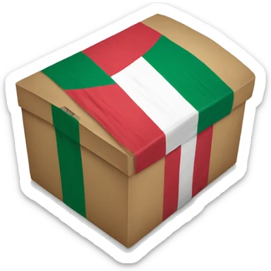 caja de regalo forada con la bandera de México sticker
