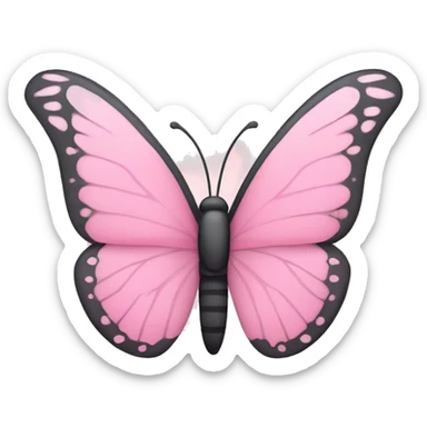 butterfly with baby pink wings sticker