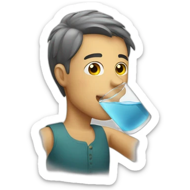 man sip water glass sticker