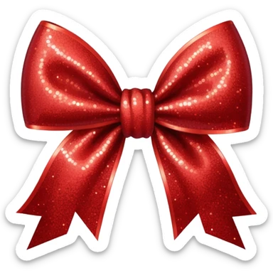 red glitter bow sticker