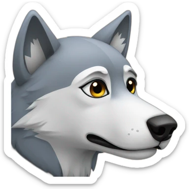 sad wolf sticker