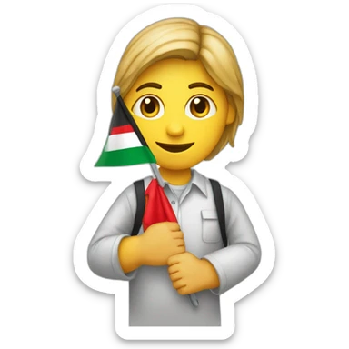 une personne avec le drapeau de la palestine dans les mains sticker