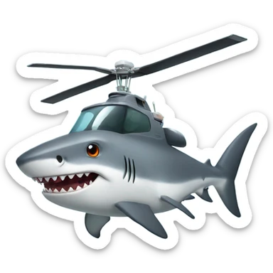 Shark in a helicopter  sticker
