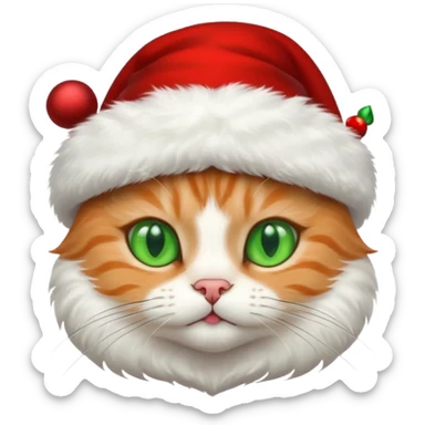 Un gato con gorro navideño sticker