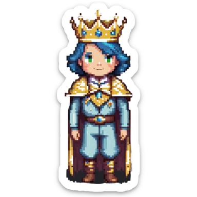 prince with crown and regal clothing sticker
