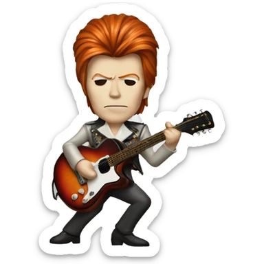 david bowie playing the guitar sticker