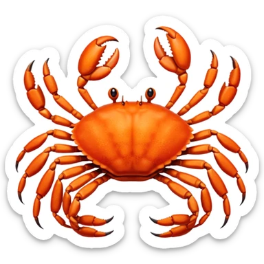 A crab with a total of eight legs sticker