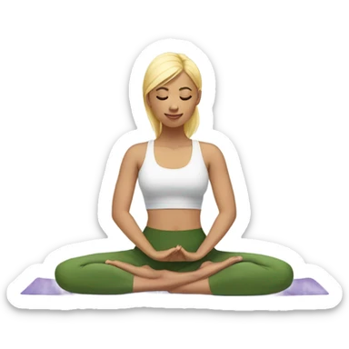 Young woman with blonde hair doing yoga sticker
