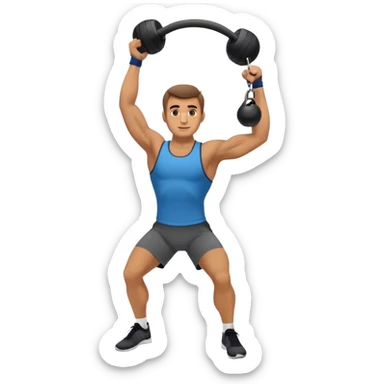 guy doing kettlebell swings sticker