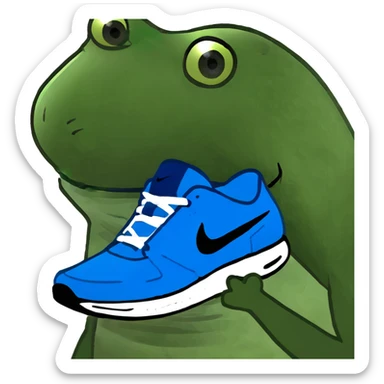 Tiburon con tenis nike azules  sticker