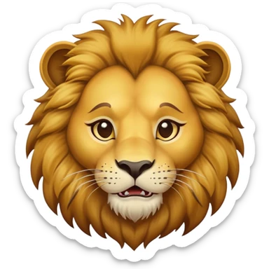 naughty lion looking sideways with mischievous expression sticker