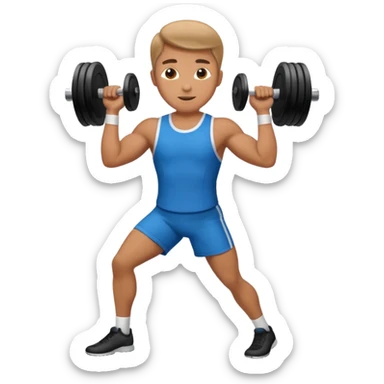 A handsome lawyer is exercising. sticker