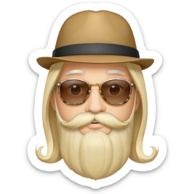 Girl wig sunglasses, mustache beard and a hat  sticker