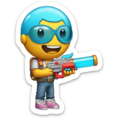 Gumball watterson with supersoaker sticker