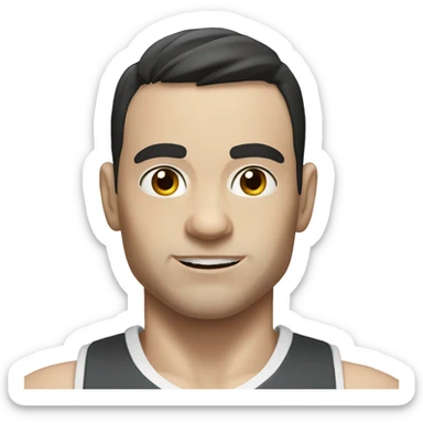 Gym rat with white skin and dark hair  sticker