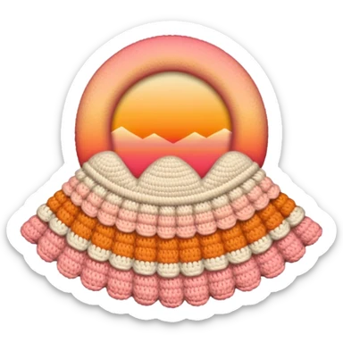 crochet single stitch (it has a color like a peach-pinky sunset) sticker