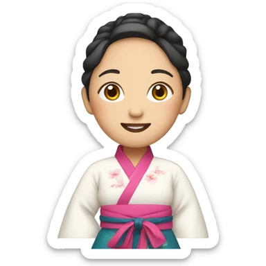 Woman with hanbok sticker