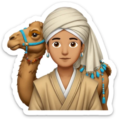 Desert Nomad Traveler with camel sticker