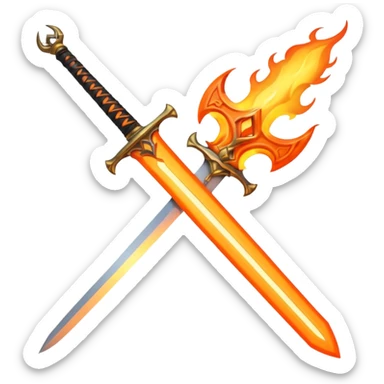 sword and fire sticker
