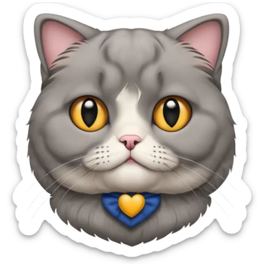 scottish fold cat grey sticker