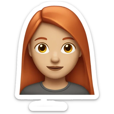 girl with straight shoulder length red hair  sticker
