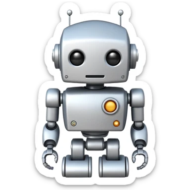 robot old cartoon simple toy white innocent funny adorable sticker