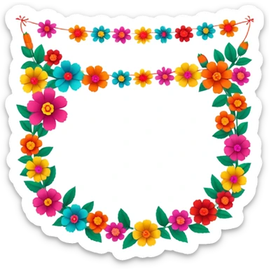 festive and vibrant garland of traditional mexican  sticker