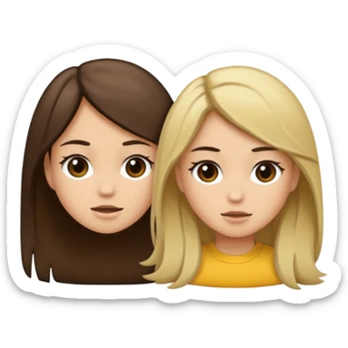 bestiess one with dark brown hair and one with dirty blonde hair sticker