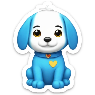 pochacco heart blue sticker