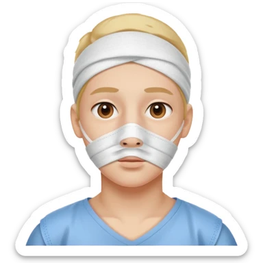 nose with a bandage on it sticker