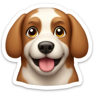 brown puffy dog  sticker