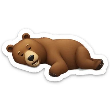 Brown bear sunbathing sticker