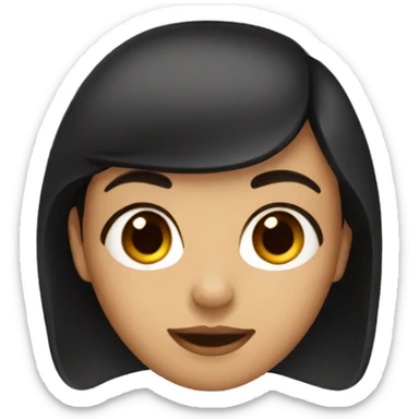 girl with brown eyes straight black hai sticker