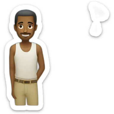 North african man and palm tree sticker