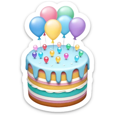 Two layer cake adorned with overflowing raw pastel crystals & ballon’s sticker