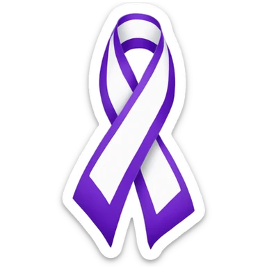 Purple ribbon, white background  sticker