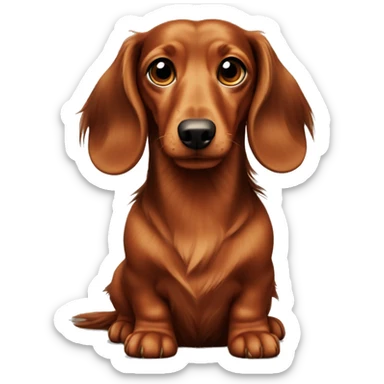 Long-haired brown-reddish dachshund sticker