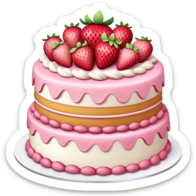 2 tier Strawberry Cake sticker