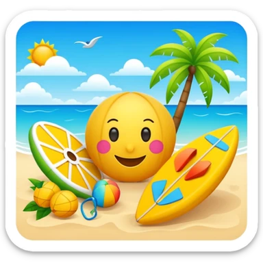 Happy First day of summer banner sticker